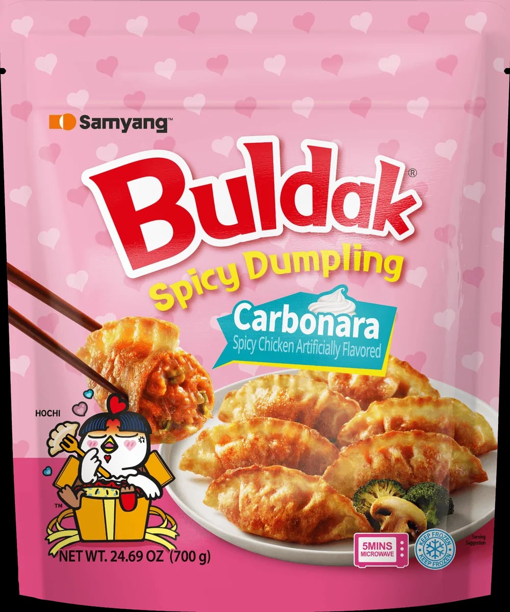 Buldak Dumplings Carbonara 700 g packaging