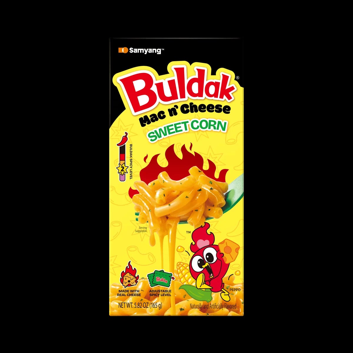 Buldak Mac & Cheese Sweet Corn Box 165 g packaging