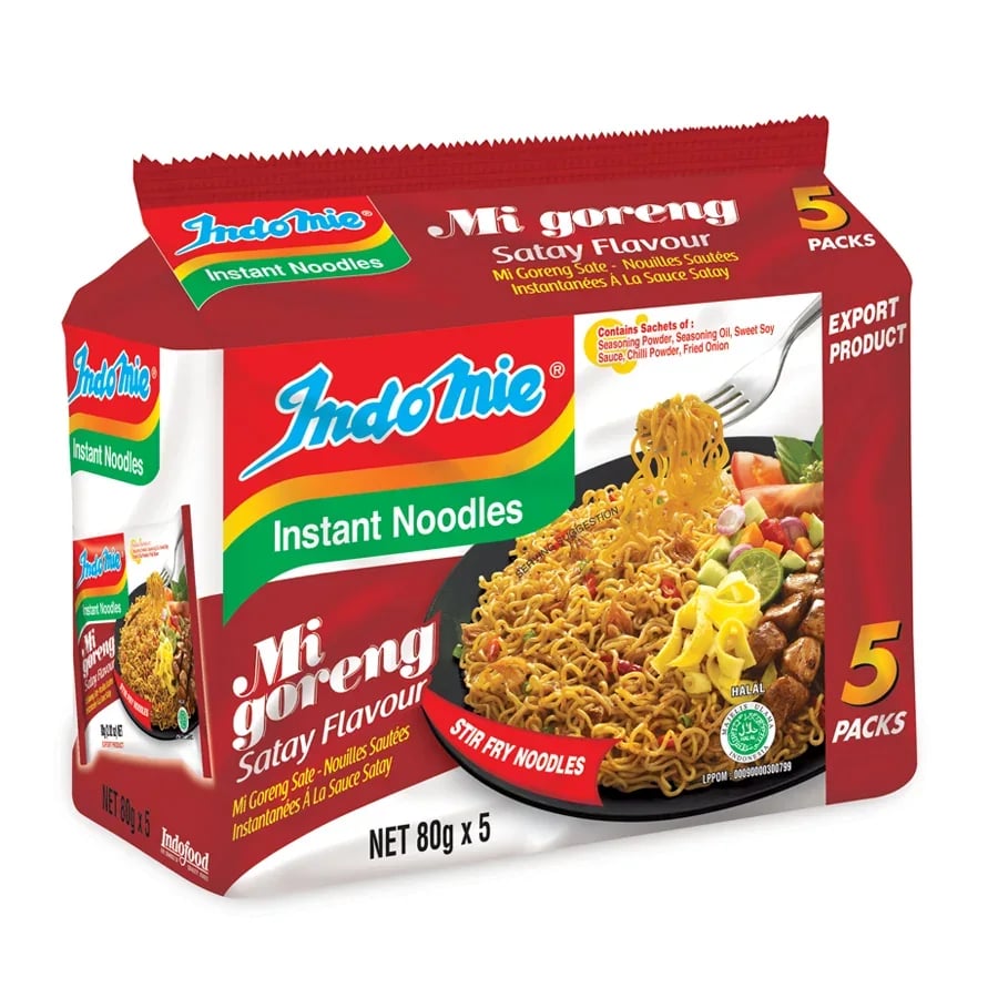 Indomie Mi Goreng Satay Flavour 5-Pack packaging