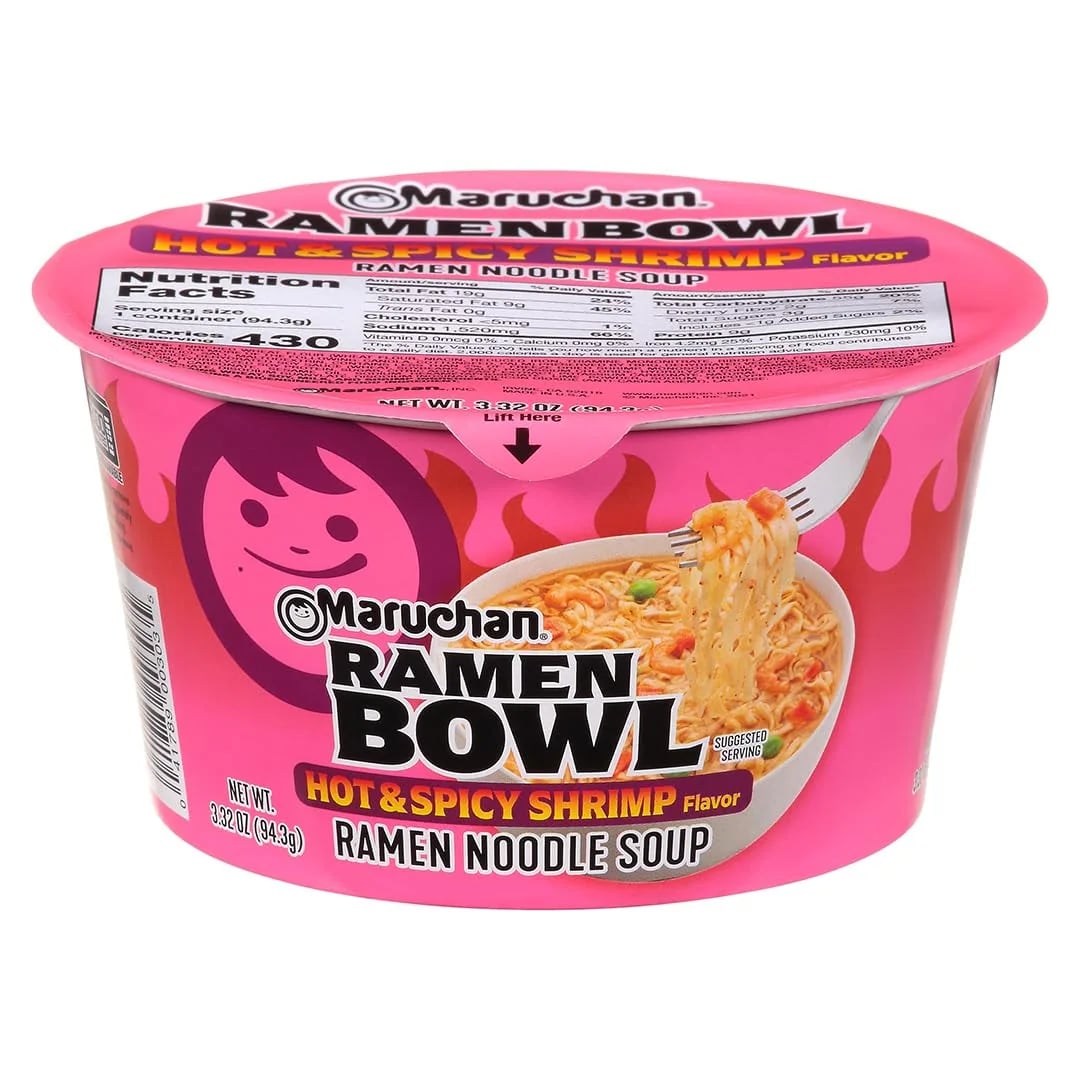 Maruchan Ramen Bowl Hot & Spicy Shrimp Flavor packaging