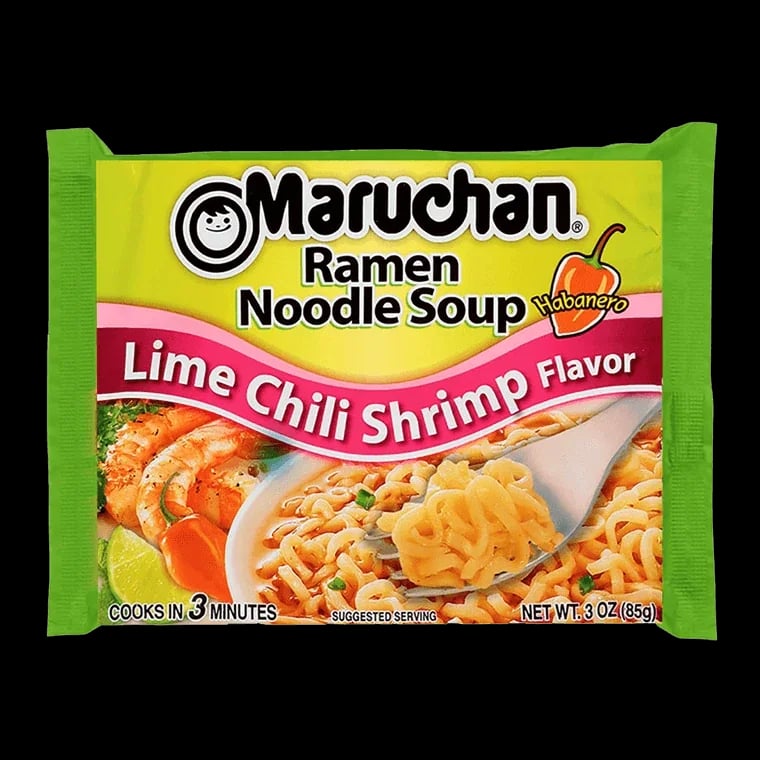 Maruchan Ramen Noodle Soup Lime Chili Shrimp Flavor packaging