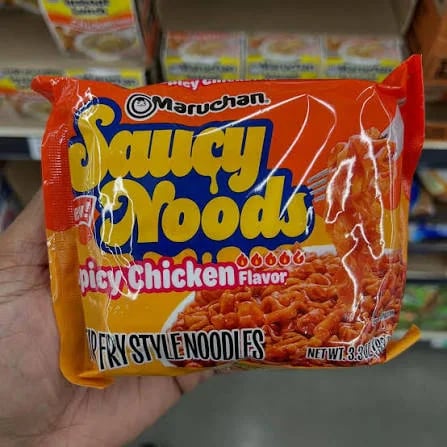 Maruchan Saucy Noods Spicy Chicken packaging